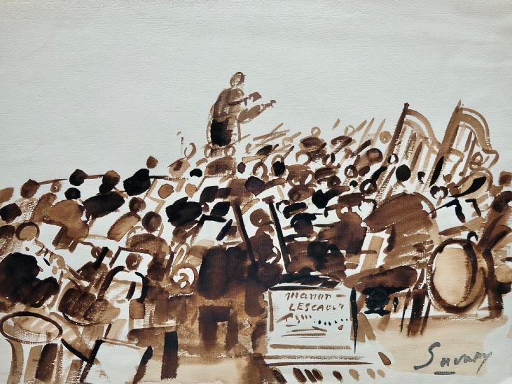 Robert SAVARY - Peinture originale - Lavis - Manon Lescaux