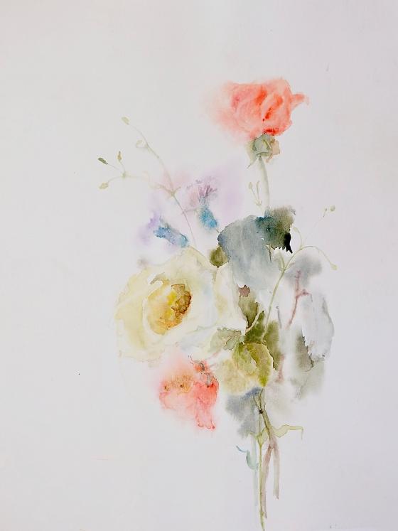 Janine JANET - Peinture originale - Aquarelle - Fleurs 5