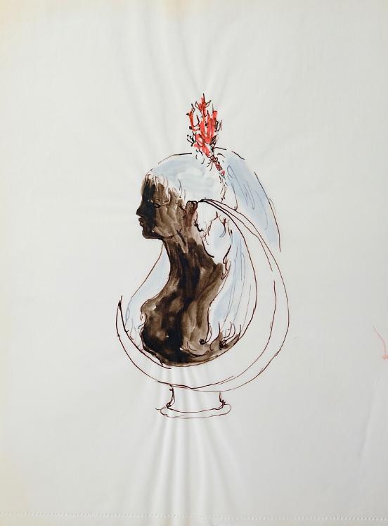 Janine JANET - Peinture originale - Gouache - Projet pour la grotte aux bijoux de Nina Ricci 7