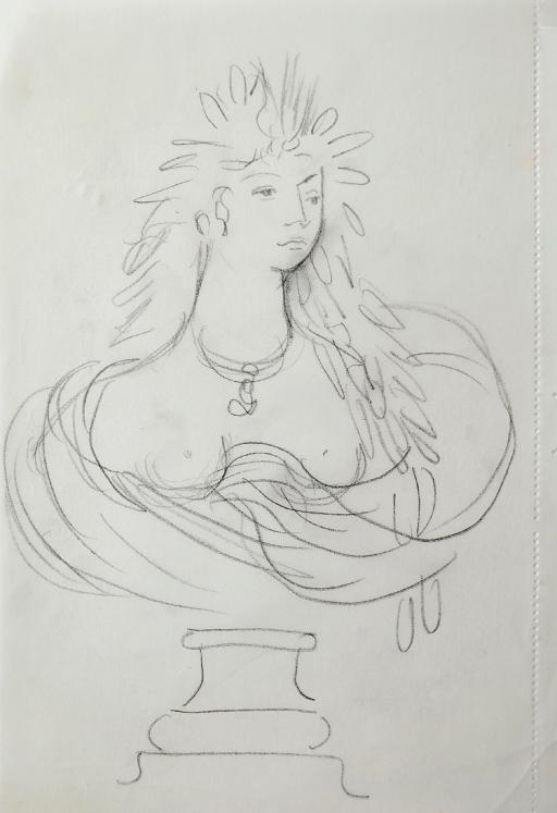 Janine JANET - Dessin original - Crayon - Projet pour la grotte aux bijoux de Nina Ricci 10