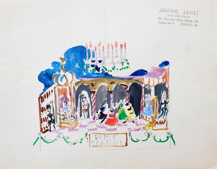 Janine JANET - Peinture originale - Gouache -  Décor de vitrine 10