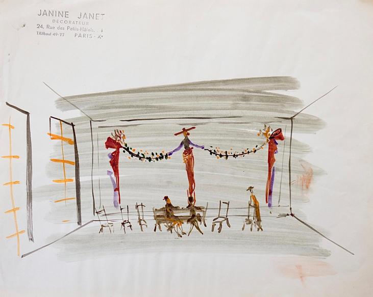 Janine JANET - Peinture originale - Gouache -  Décor de vitrine 11