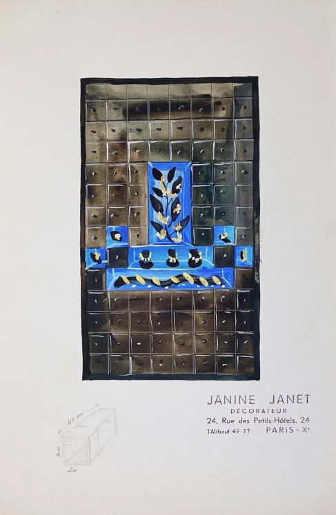 Janine JANET - Peinture originale - Gouache - Vitrine de bijouterie 2