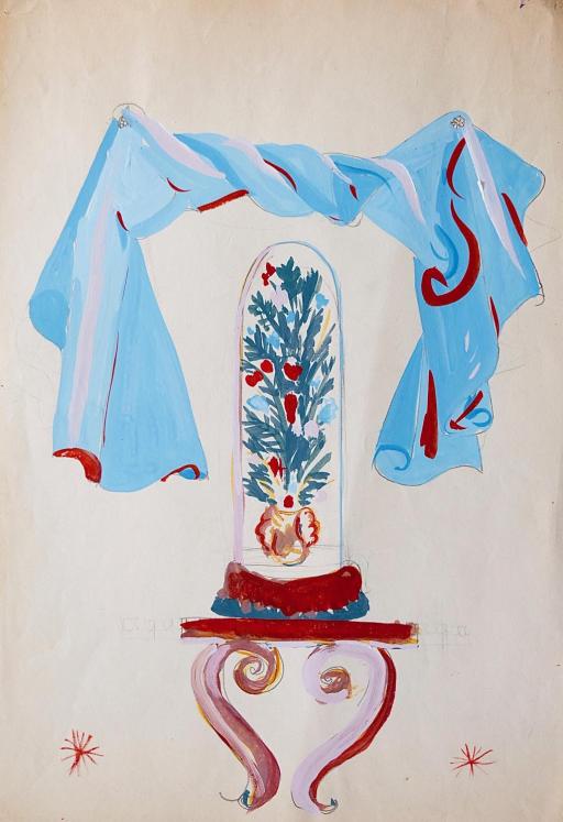 Janine JANET - Peinture originale - Gouache - Projet de décors 17