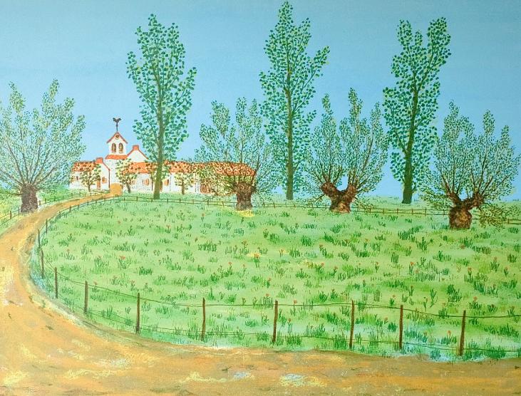 Maurice LOIRAND - Estampe originale - Lithographie - Route de la ferme