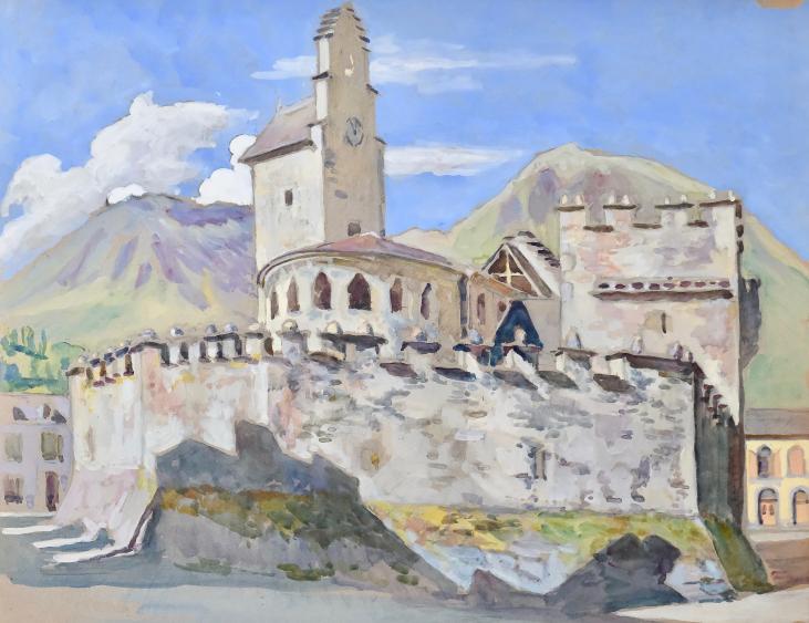 Paul CORDONNIER - Peinture Originale - Aquarelle - Eglise de la Creuse