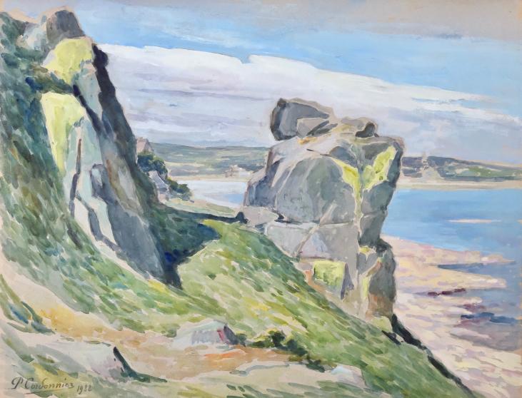 Paul CORDONNIER - Peinture Originale - Aquarelle - Côte bretonne 2, 1932