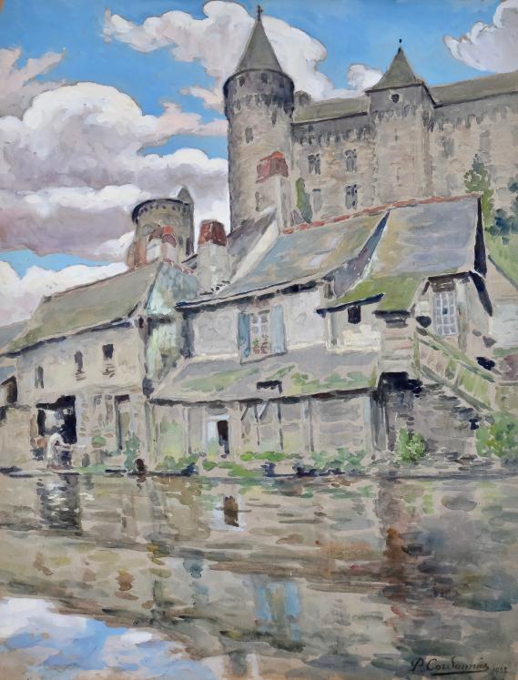Paul CORDONNIER - Peinture Originale - Aquarelle - Village de la Creuse 7, 1927