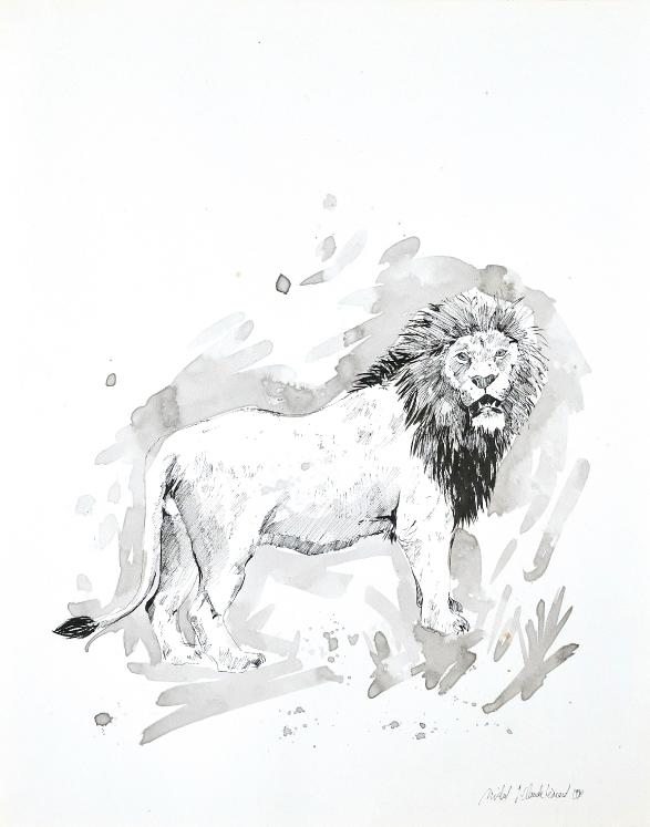 Jean-Claude LÉONARD MICHEL - Estampe - Lithographie - Le lion