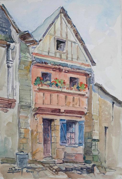 Etienne GAUDET - Peinture originale - Aquarelle - Auray, Bretagne