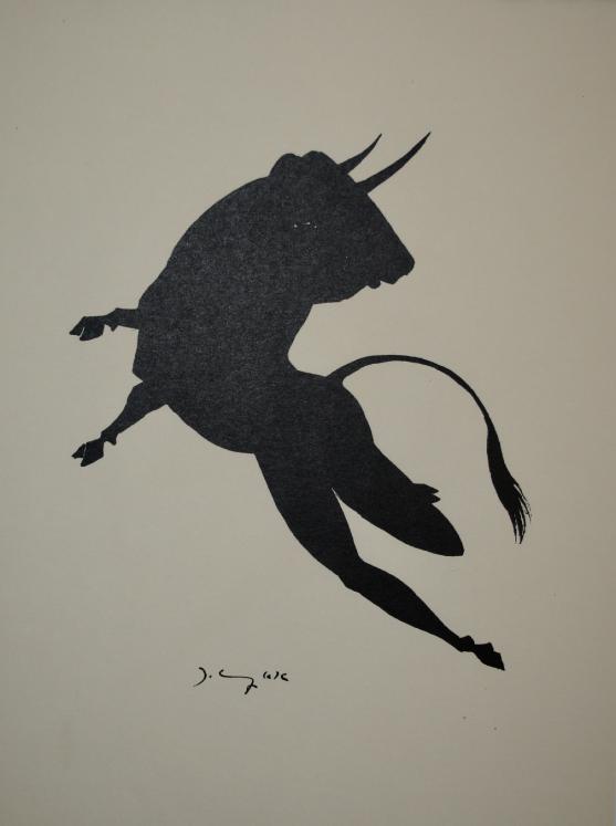 Frédéric DELANGLADE - Lithographie originale signée - Zodiaque le Taureau
