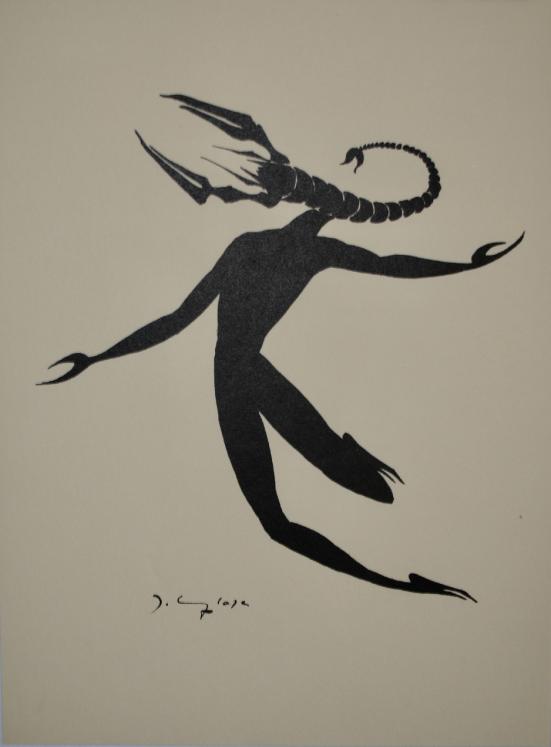 Frédéric DELANGLADE - Estampe - Lithographie - Zodiaque Scorpion