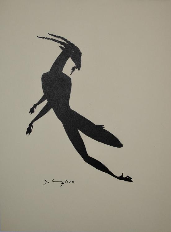 Frédéric DELANGLADE - Lithographie originale signée - Zodiaque Capricorne
