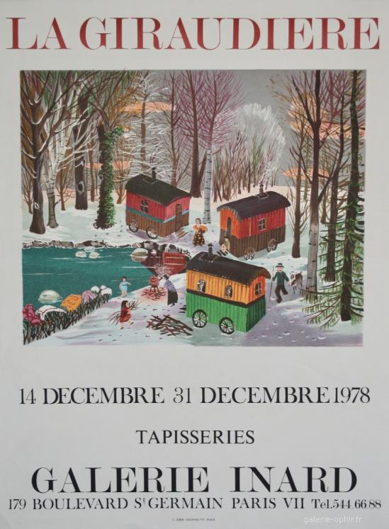 Mady DE LA GIRAUDIERE - Affiche originale - Galerie Inard tapisseries