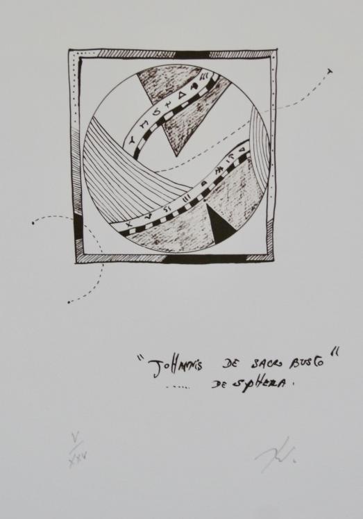 Richard TEXIER - Estampe originale - Lithographie - Johannis de Sacro Busto