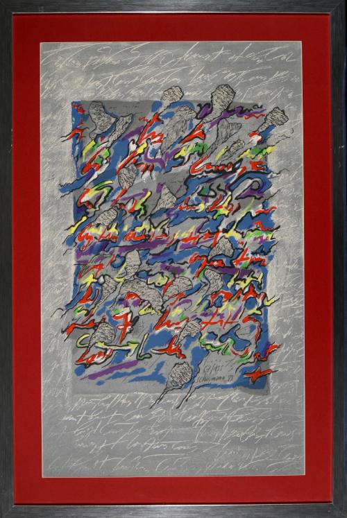 Jean SCHOUMANN - Estampe - Lithographie signée - La Symphonie bleue