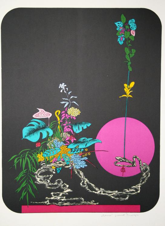Denis Paul NOYER - Estampe originale - Lithographie - Fleurs