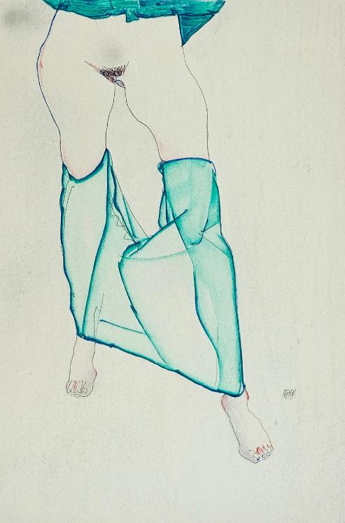 Egon SCHIELE - Estampe - Lithographie - Standing Female Nude
