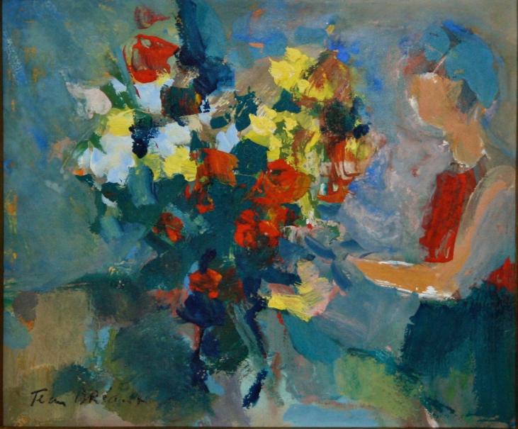 Jean BREANT - Peinture originale - Huile - Le bouquet