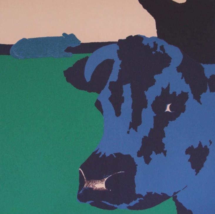 Frederic BRANDON - Estampe originale - Lithographie - La vache