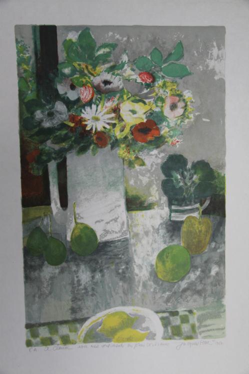 Jacques PETIT - Estampe originale - Lithographie - Fleurs des champs