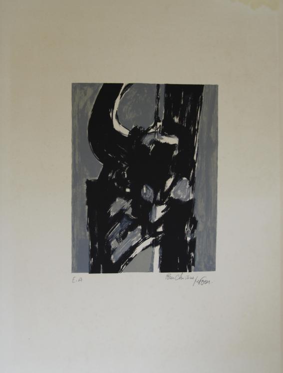 Michel FOUR - Estampe originale - Lithographie - Composition 1