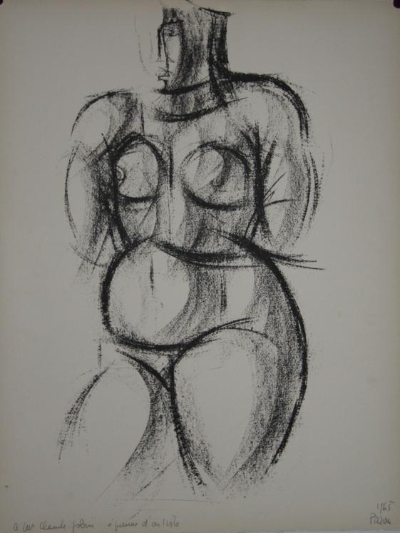 Isa PIZZONI - Estampe originale - Lithographie - Femme nue n°13
