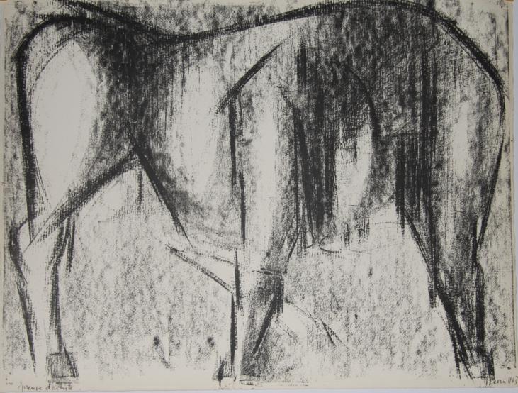 Isa PIZZONI - Estampe originale - Lithographie - Le taureau 2