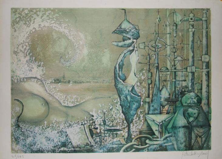 BRISSAUD Patrick - Estampe originale - Lithographie - Venise est une femme