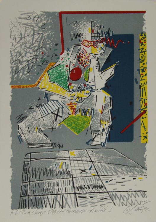 Gérard LE CLOAREC - Estampe originale - Lithographie - Le Penseur 2