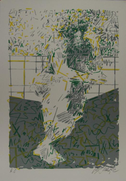 Gérard LE CLOAREC - Estampe originale - Lithographie - Le Penseur 3