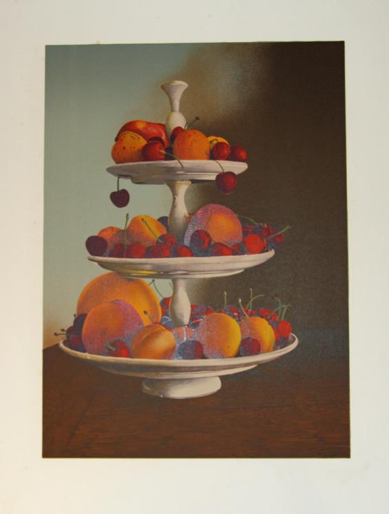 Jean Claude CHAURAY - Lithographie - Coupe aux fruits