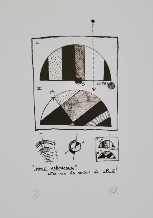 Richard TEXIER - Estampe originale - Lithographie - Opus sphericum