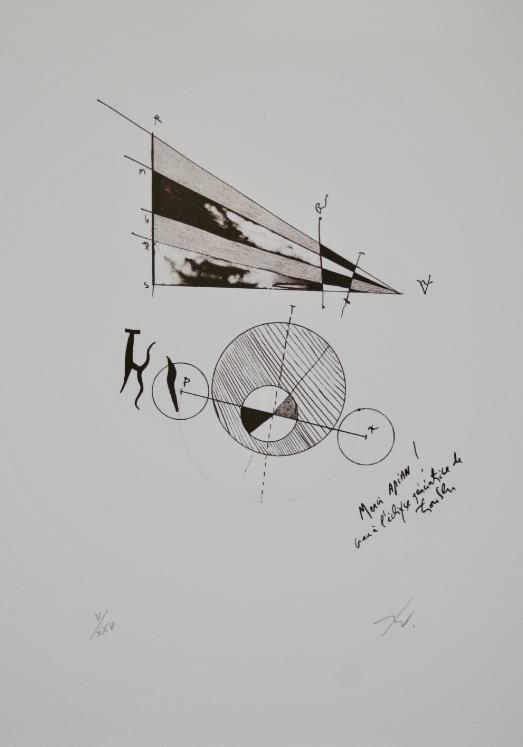 Richard TEXIER - Estampe originale - Lithographie - Eclipse génératrice