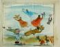 Janine JANET - Peinture originale - Aquarelle - Personnages volants