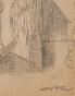 Auguste ROUBILLE - Dessin original - Crayon - Etude de maison 3