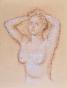 Janine JANET - Dessin original - Sanguine - Portrait de femme nue