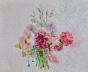 Janine JANET - Peinture originale - Aquarelle - Bouquet de fleurs roses