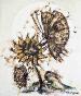 Michel DE ALVIS - Peinture Originale - Huile - Papillons sur tournesol