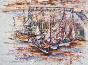 Michel DE ALVIS - Peinture Originale - Huile - Les bateaux 2