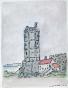 Armel DE WISMES - Peinture Originale - Aquarelle - Oudon, la tour