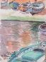 Etienne GAUDET - Peinture originale - Aquarelle - Villefranche sur Mer