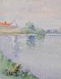 Etienne GAUDET - Peinture originale - Aquarelle - Blois, La Loire