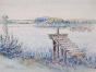 Etienne GAUDET - Peinture originale - Aquarelle - Etang de Chambord