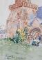 Etienne GAUDET - Peinture originale - Aquarelle - Eglise de Perros Guirec