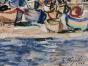 Edouard RIGHETTI - Peinture originale - Aquarelle et Gouache -  Les Bateaux à Menton