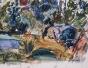 Edouard RIGHETTI - Peinture originale - Aquarelle -  Puechabon