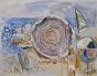 Edouard RIGHETTI - Peinture originale - Aquarelle -  Scène de plage