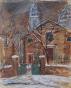 Edouard RIGHETTI - Peinture originale - Gouache - Montmartre sous la neige