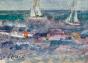 Edouard RIGHETTI - Peinture originale - Aquarelle - Vue sur la mer